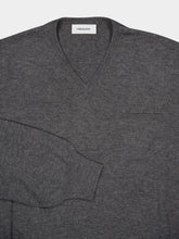 Ferragamo Charcoal V-Neck Virgin Wool Sweater