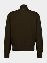 Ferragamo Olive Green Suede Knit Blouson