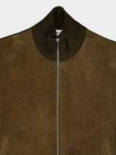 Ferragamo Olive Green Suede Knit Blouson