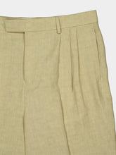 Ferragamo Stone Linen Tailored Bermuda Shorts