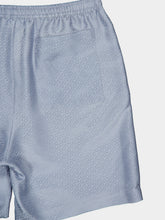 Ferragamo Light Denim Silk Monogram Bermuda Shorts