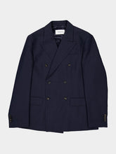 Ferragamo Navy Blue Double-Breasted Blazer