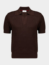 Ferragamo Espresso Brown Knitted Polo Shirt