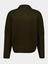 Ferragamo Olive Green Wool Polo Sweater