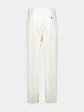 Ferragamo Ecru Tailored Cotton Cashmere Twill Trousers