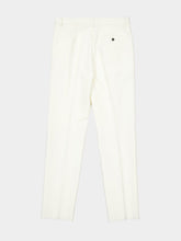 Ferragamo Ecru Tailored Cotton Cashmere Twill Trousers