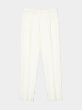 Ferragamo Ecru Tailored Cotton Cashmere Twill Trousers