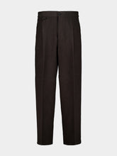 Ferragamo Dark Chocolate Workwear Wide-Leg Trousers