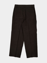 Ferragamo Dark Chocolate Workwear Wide-Leg Trousers
