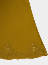 Zimmermann Chartreuse Clash Silk Satin Lace Midi Skirt
