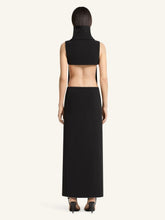 Courrèges Black High-Collar Crepe Maxi Dress