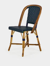 L.Drucker Blue and Green Woven Rattan Dining Chair