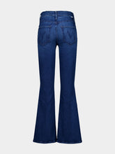 Mother Blue Flared Jeans in Nip It Wash