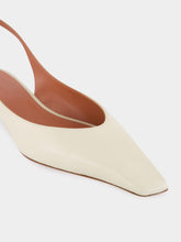 Amina Muaddi Almond Jamie Slingback Mid-Heel Pumps