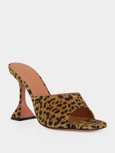 Amina Muaddi Lupita 95 Leopard Suede Heeled Mules