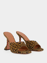 Amina Muaddi Lupita 95 Leopard Suede Heeled Mules