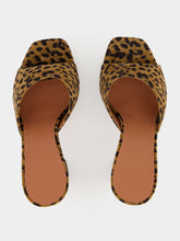 Amina Muaddi Lupita 95 Leopard Suede Heeled Mules