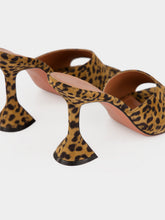 Amina Muaddi Lupita 95 Leopard Suede Heeled Mules