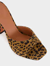 Amina Muaddi Lupita 95 Leopard Suede Heeled Mules