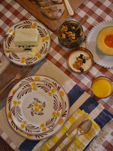 Les Ottomans Yellow and Brown Farm Ceramic Dinner Plate