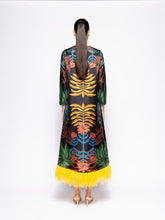 Grayf Visual Garden Print Printed Dress with Feathers | PDP - Fashion Clinic