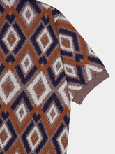 Piacenza 1733 Blue and Brick Orange Cotton Polo Shirt