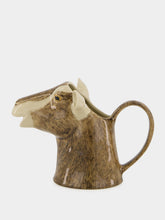 Quail Ceramics Brown Toggenburg Goat Large Stoneware Jug