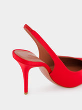 Amina Muaddi Anok 105 Red Satin Slingback Pumps