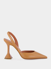 Amina Muaddi Latte Holli 95 Slingback Pumps in Nappa Leather