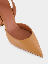 Amina Muaddi Latte Holli 95 Slingback Pumps in Nappa Leather