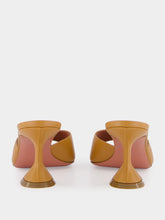 Amina Muaddi Lupita Latte Heeled Mules in Nappa