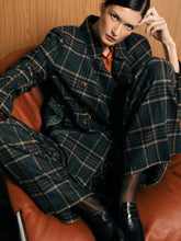 Paula Hazel Check Houndstooth Embroidered Coat
