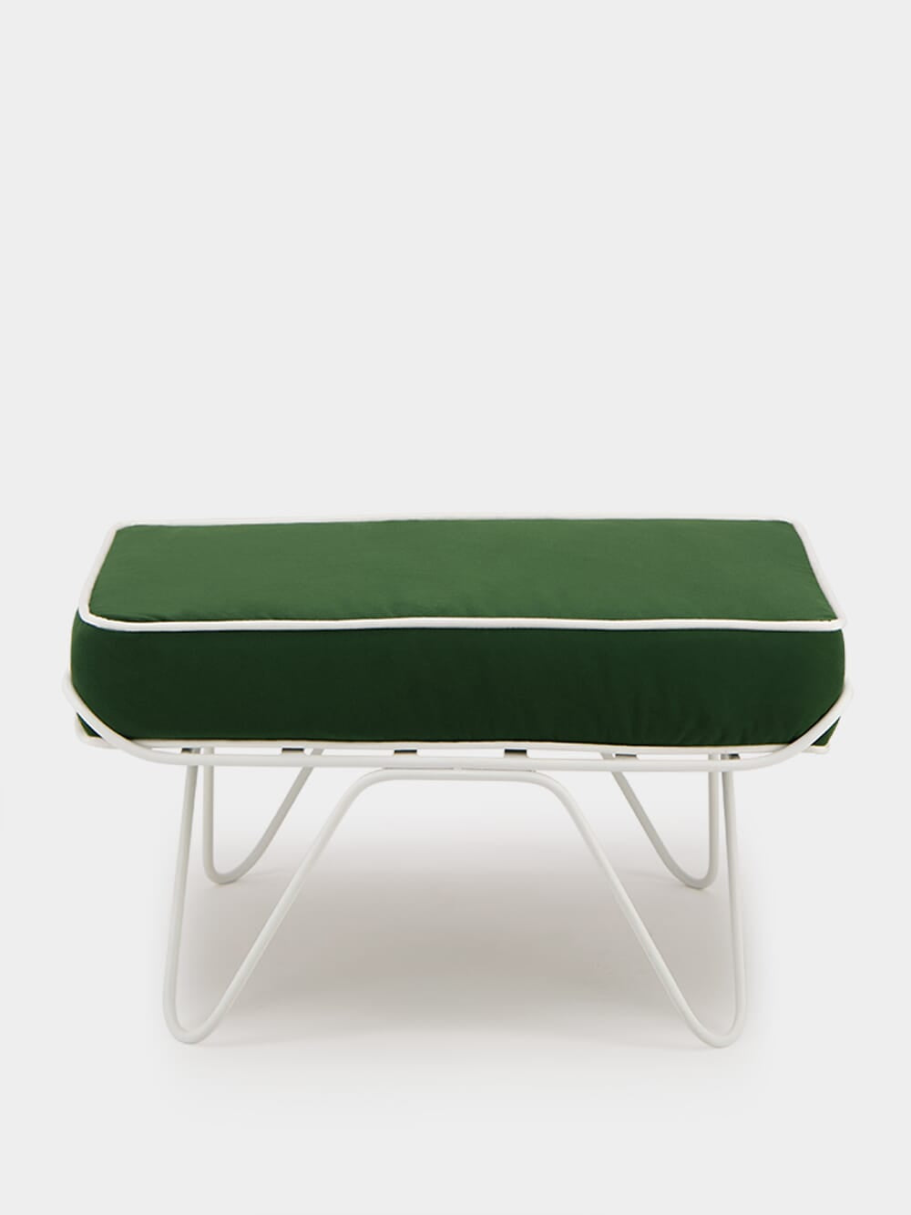 Forest Green Croisette Outdoor Ottoman