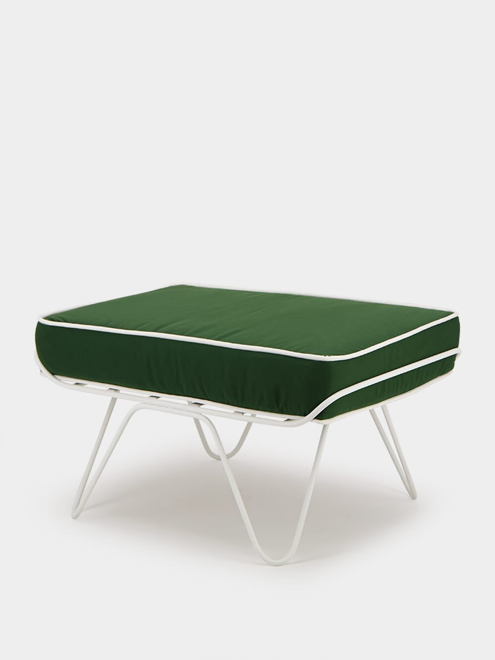 Forest Green Croisette Outdoor Ottoman