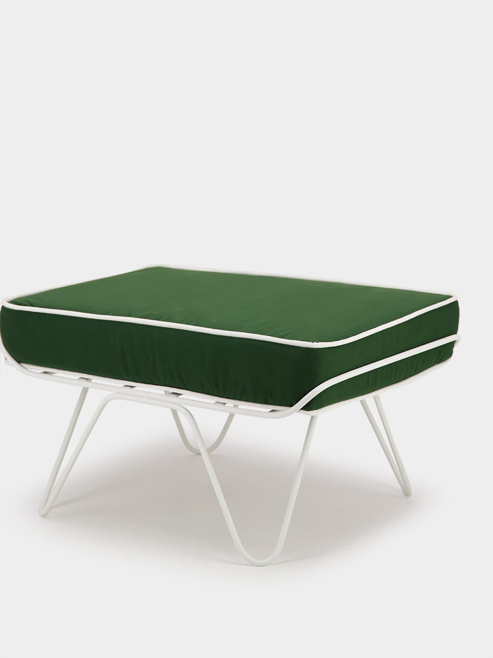 Forest Green Croisette Outdoor Ottoman