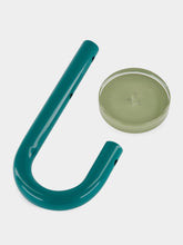 Laurent Badier Peacock Blue and Green Acrylic Coat Hook