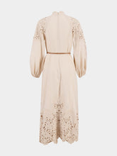 Zimmermann Cream Wylie Embroidered Billow Dress