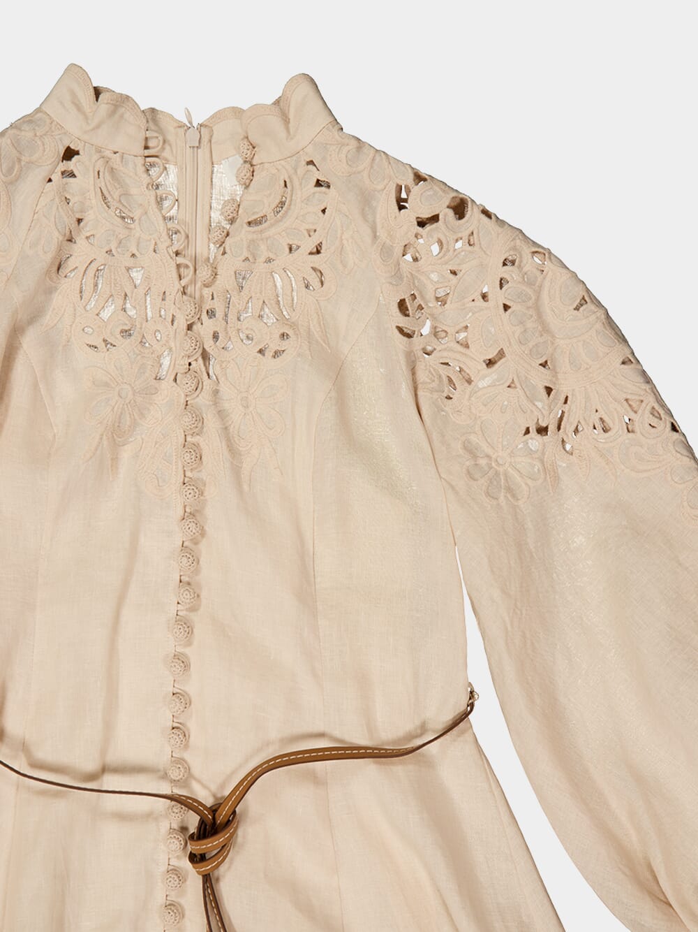 Cream Wylie Embroidered Billow Dress