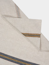 Libeco Flax and Brown Dock Nairobi Stripe Linen Kitchen Towel