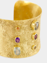 Maria João Bahia Gold Cuff Bracelet with Amethyst and Citrine