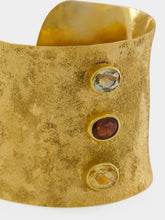 Maria João Bahia Gold Cuff Bracelet with Rubellite and Topaz