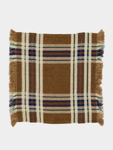 Libeco Blue and Brown Batsi Checked Linen Napkin
