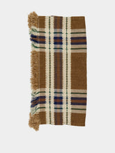 Libeco Blue and Brown Batsi Checked Linen Napkin