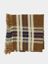 Libeco Blue and Brown Batsi Checked Linen Napkin