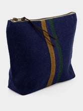 Libeco Blue and Green Linen Pouch Etui