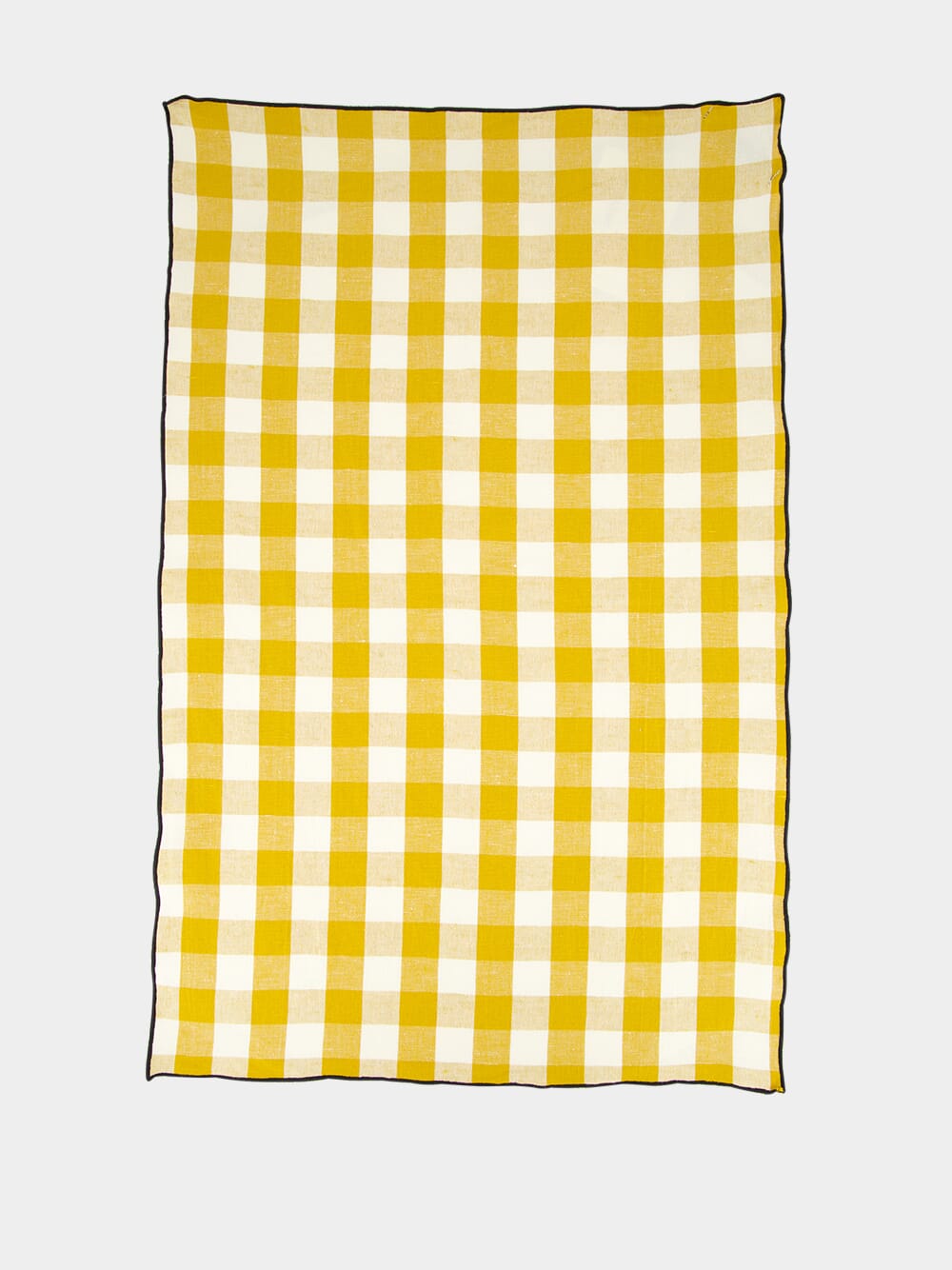 Yellow Bourdon Black Mesh Gingham Tea Towel