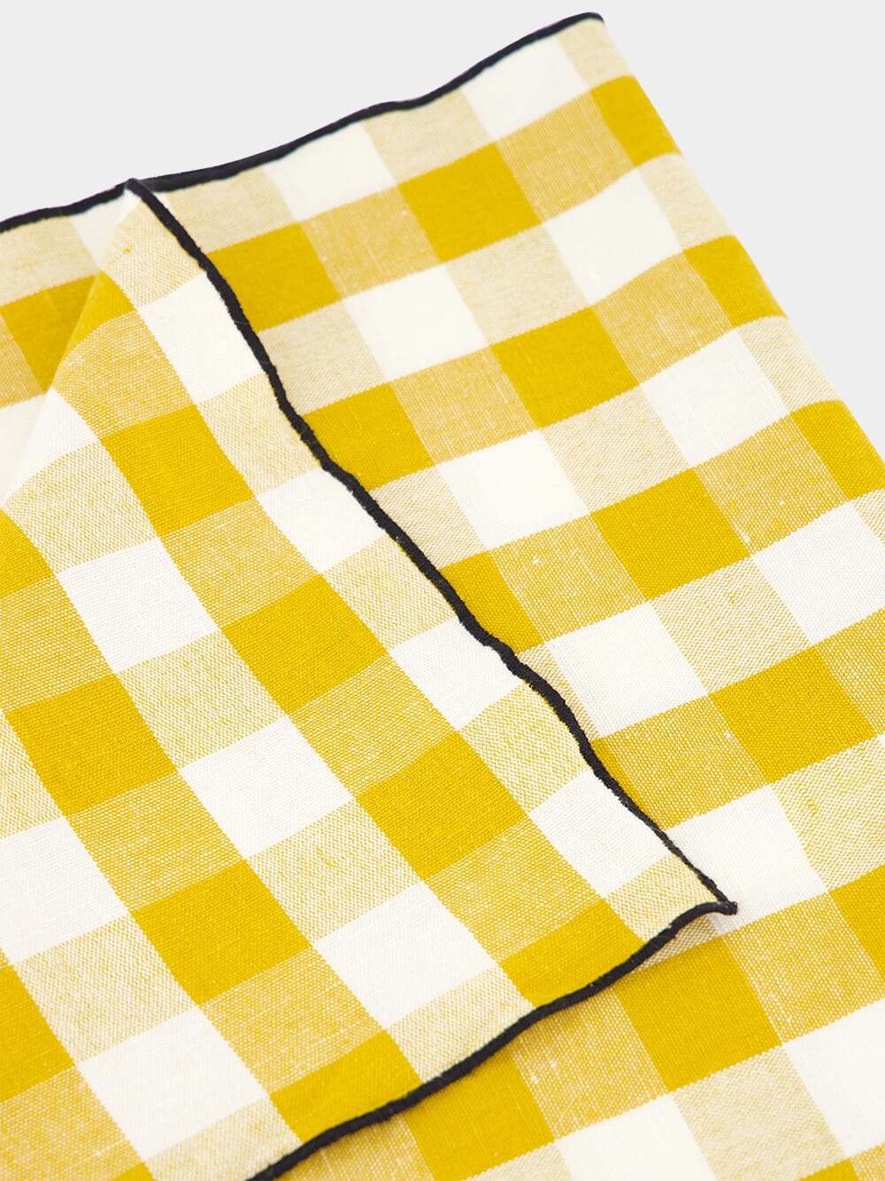 Yellow Bourdon Black Mesh Gingham Tea Towel