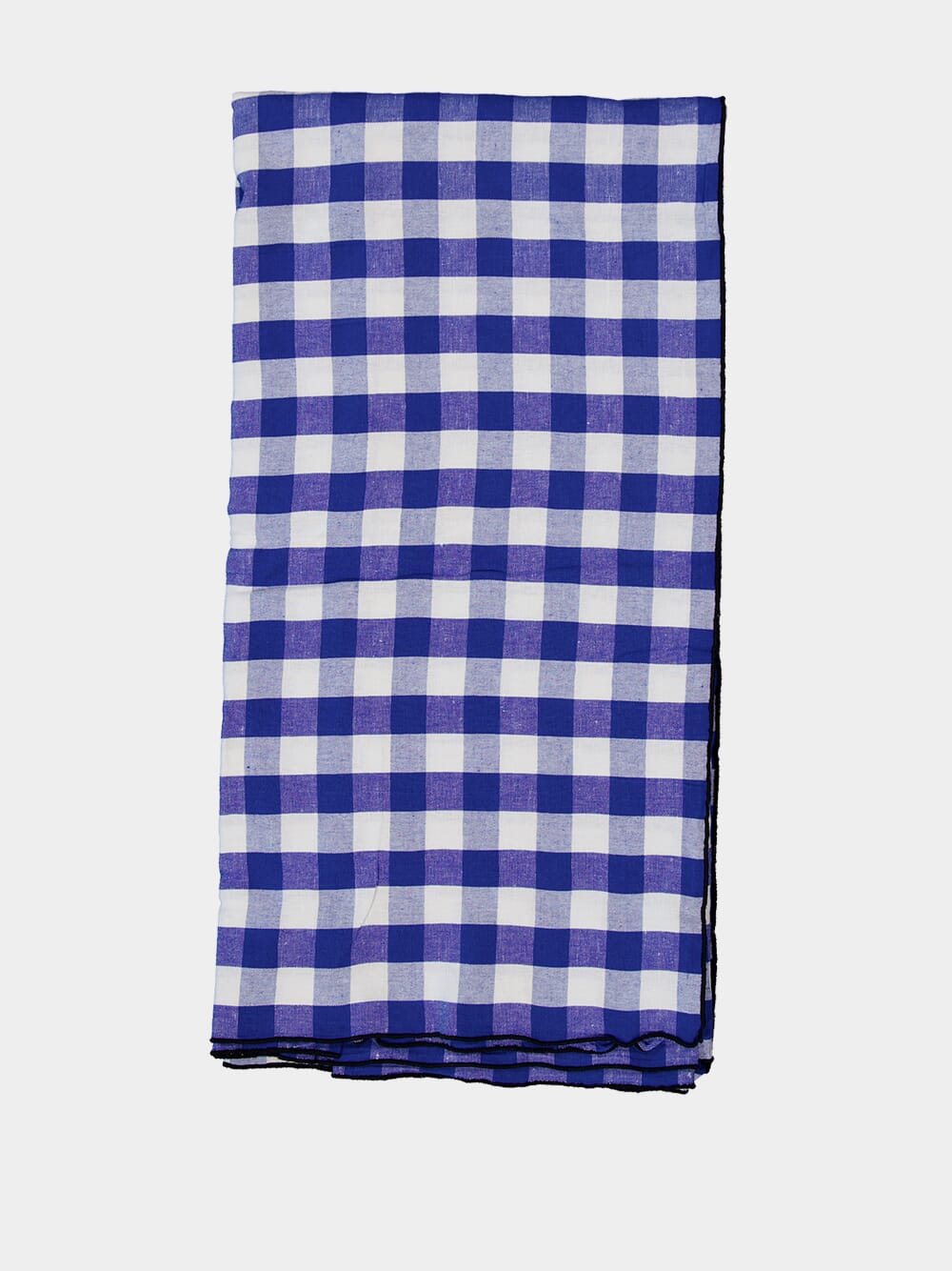 Blue Bourdon Black Mesh Gingham Rectangular Extra Large Tablecloth