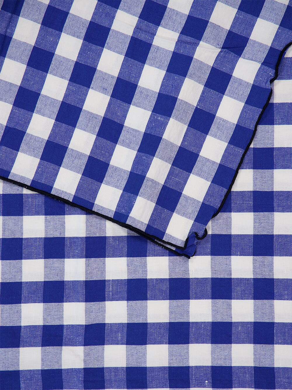 Blue Bourdon Black Mesh Gingham Rectangular Extra Large Tablecloth