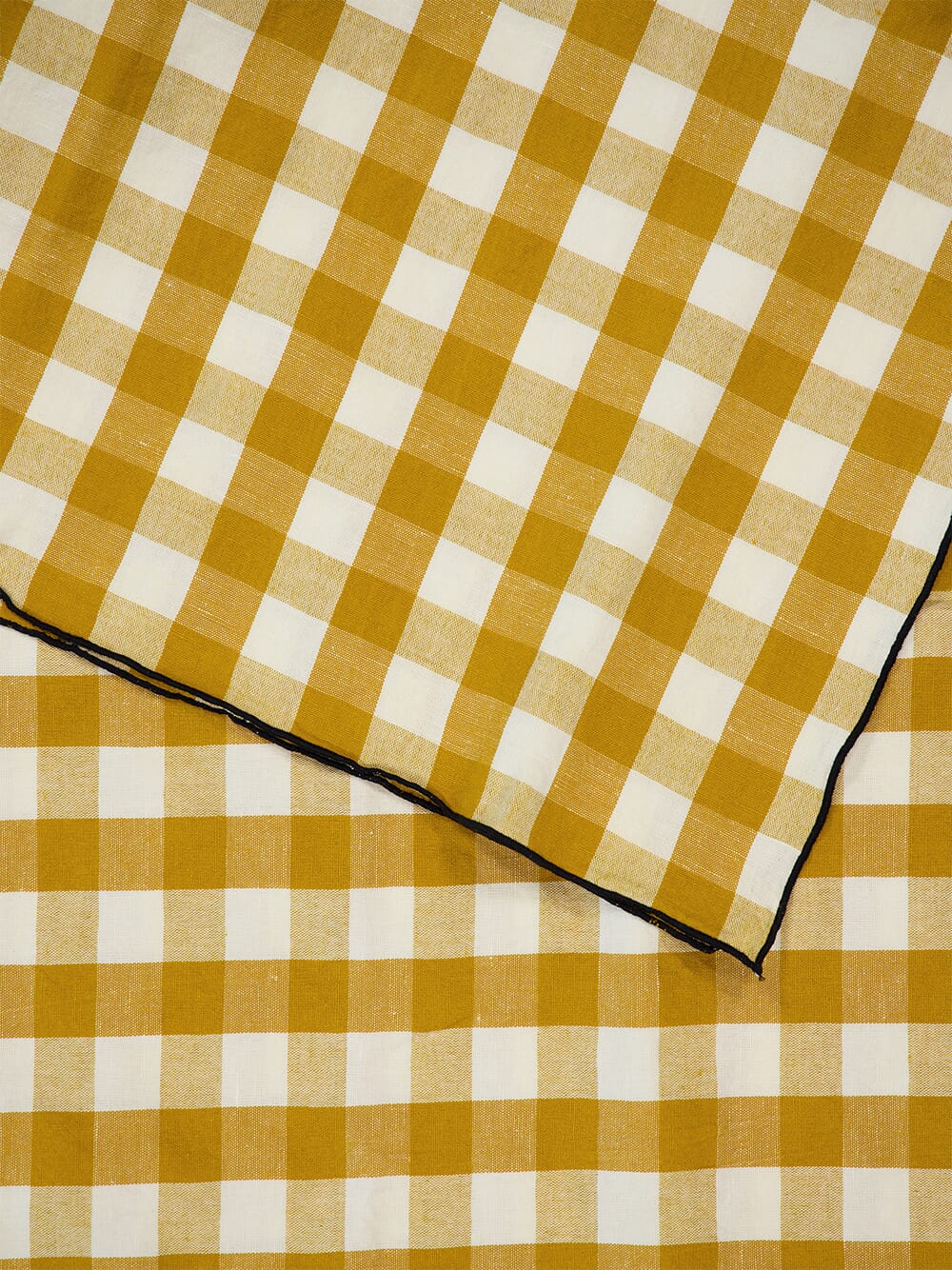 Yellow Bourdon Black Mesh Gingham Rectangular Extra Large Tablecloth